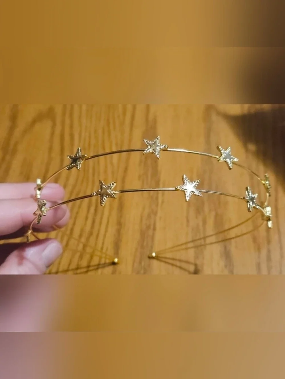 Double Row Gold Metal Star Headband BNIB